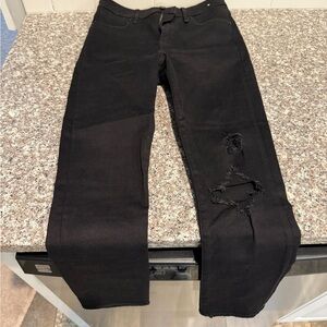 Abercrombie & Fitch the super skinny ankle high rise Black Ripped Skinny Jeans